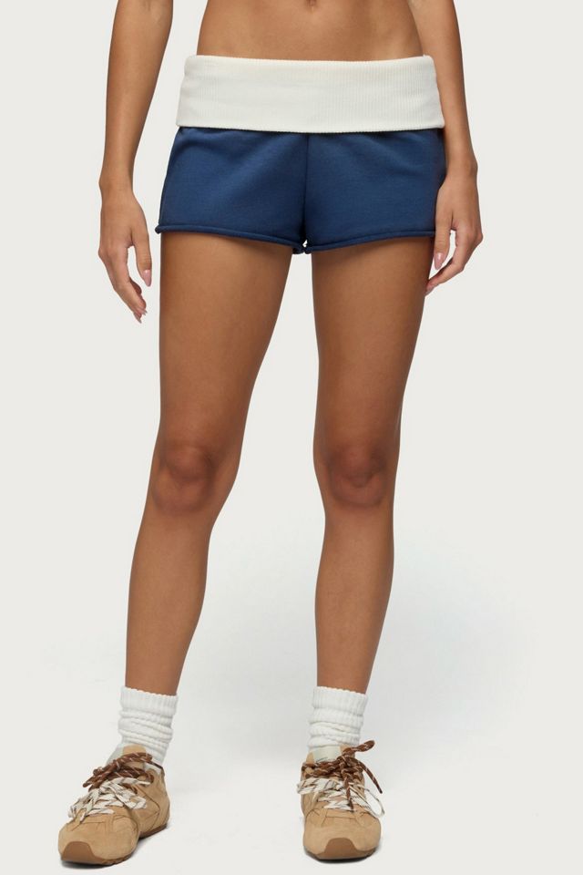 Edikted Stevie Contrast Foldover French Terry Shorts #2