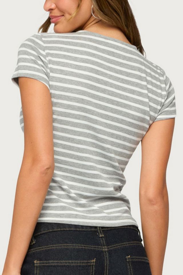 Edikted Bonita Striped Button Up Top #4