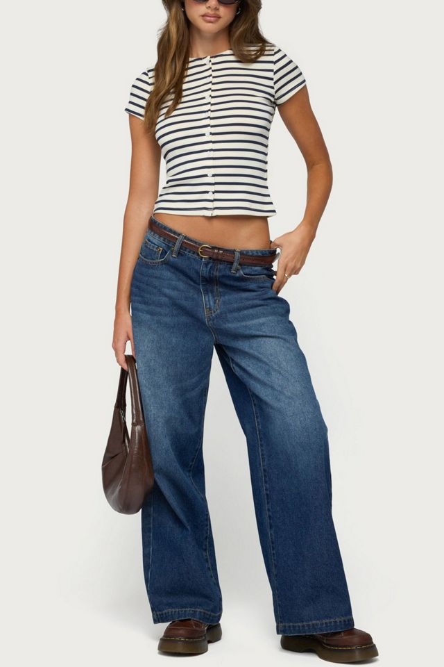 Edikted Bonita Striped Button Up Top #3