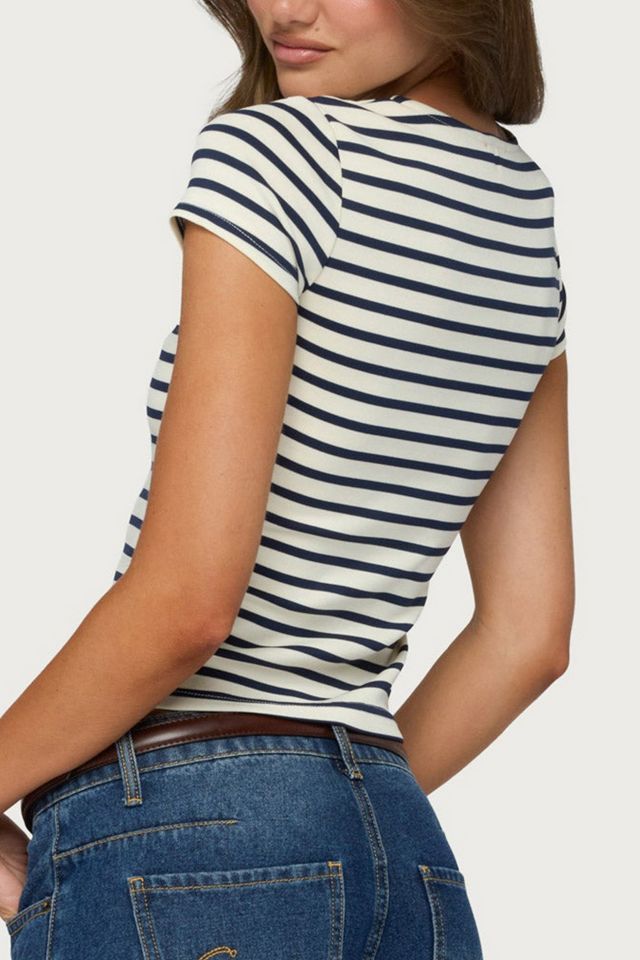 Edikted Bonita Striped Button Up Top #4