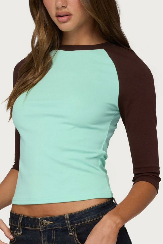 Edikted Irva Contrast Raglan Top #2