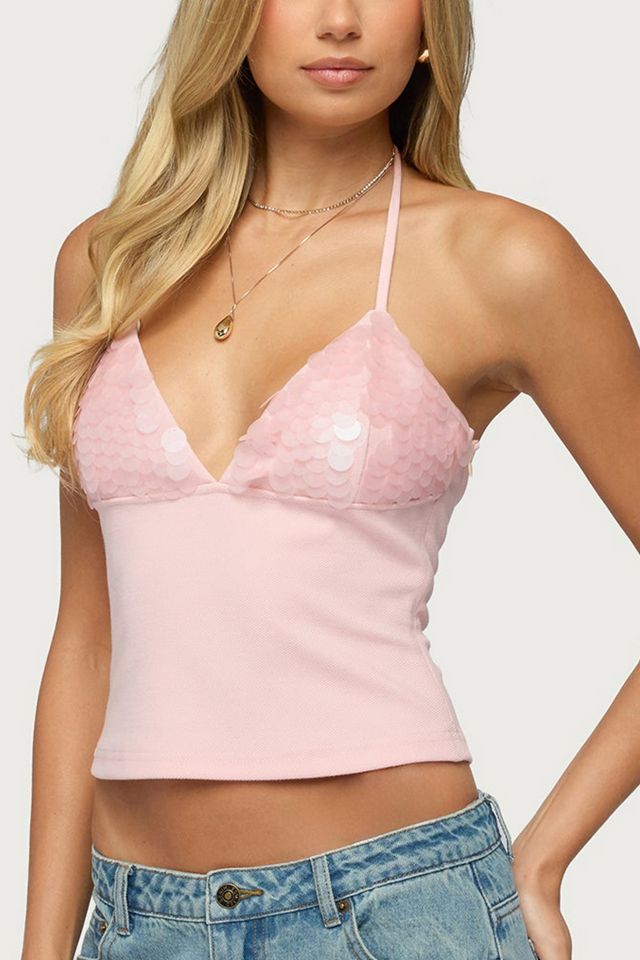 Edikted Katelyn Sequin Halter Top #2