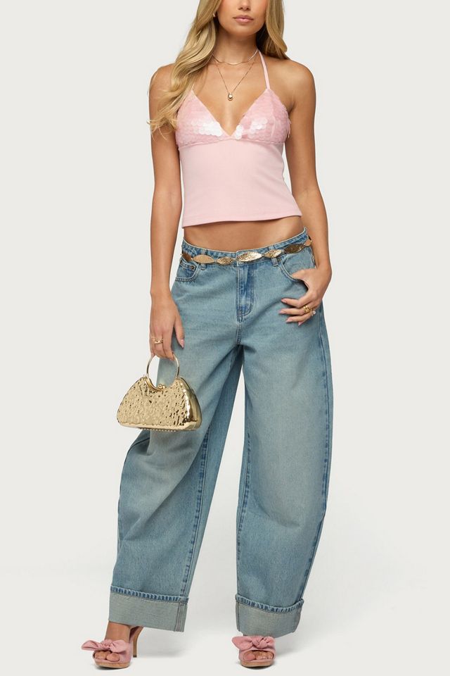 Edikted Katelyn Sequin Halter Top #3