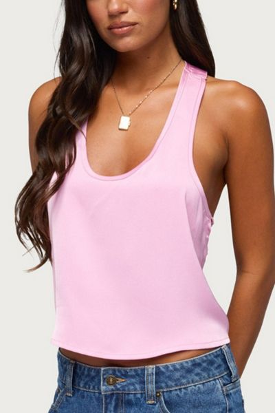 Edikted Satin Effect Backless Bead Chain Top