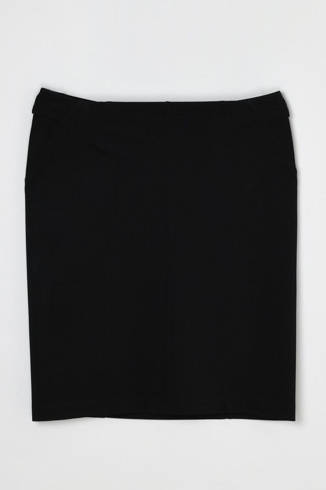 Vintage Y2k Ring Belt Black Low-Rise Midi Skirt #1