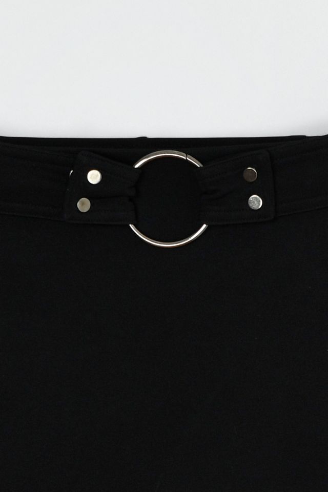Vintage Y2k Ring Belt Black Low-Rise Midi Skirt #2