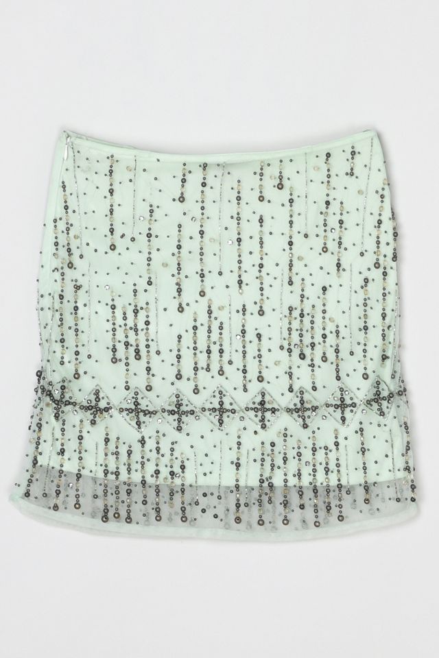 Vintage Y2k Beaded Layered Mini Skirt #2