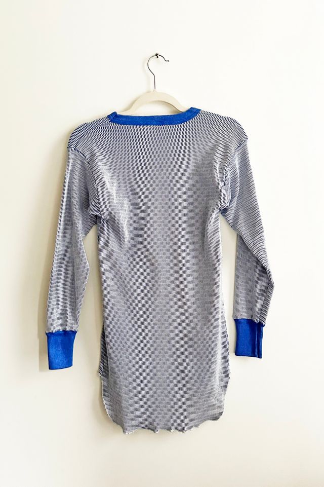 Vintage 70s Hanes Blue Thermal Long Sleeve #3