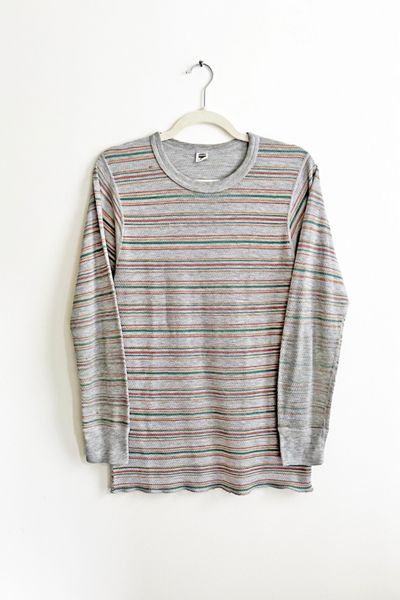 Vintage Hanes Multi Color Striped Thermal Long Sleeve