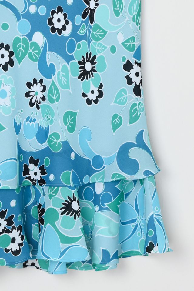 Vintage Y2k Tiered Printed Midi Skirt #2