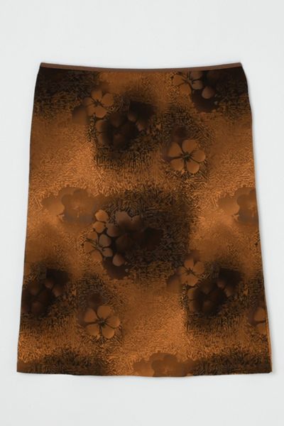 Vintage Y2k Dark Brown Printed Midi Skirt