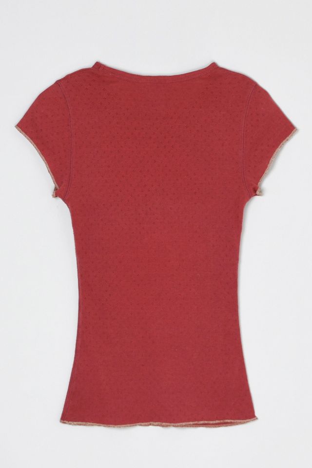 Vintage Y2k Abercrombie & Fitch Pointelle Tee #1