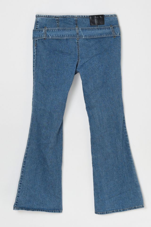Vintage Y2k Flared Low-Rise Jeans with Denim Belt #1