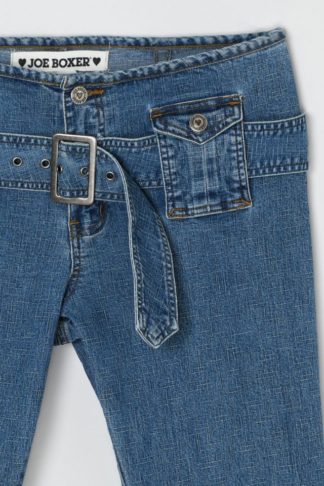 Vintage Y2k Flared Low-Rise Jeans with Denim Belt #2