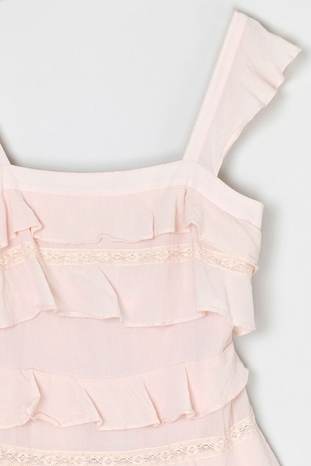 Vintage Y2k Lacy Tiered Light Pink Mini Dress #2