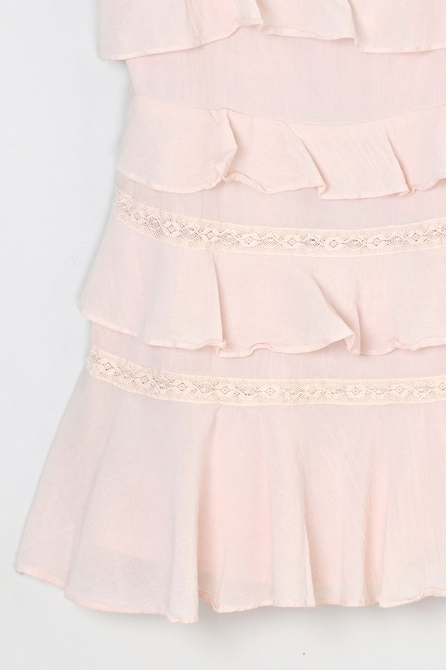 Vintage Y2k Lacy Tiered Light Pink Mini Dress #3