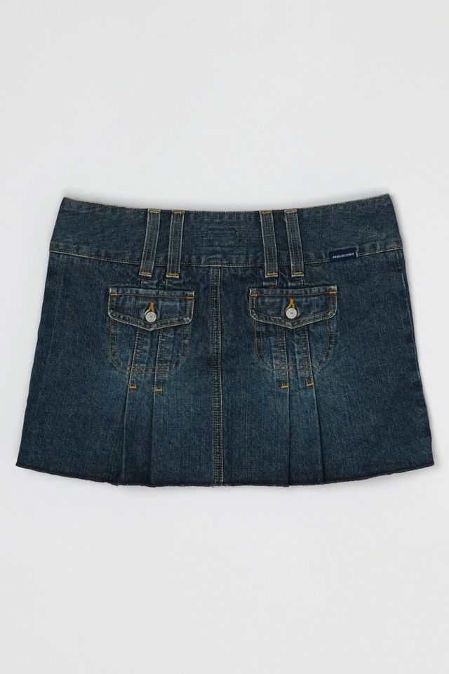 Vintage Y2k Abercrombie & Fitch Pleated Denim Micro Mini Skirt #1