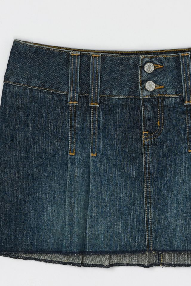 Vintage Y2k Abercrombie & Fitch Pleated Denim Micro Mini Skirt #2