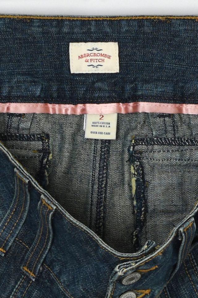 Vintage Y2k Abercrombie & Fitch Pleated Denim Micro Mini Skirt #4