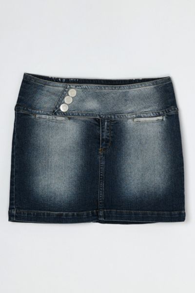 Vintage Y2k Belted Denim Mini Skirt
