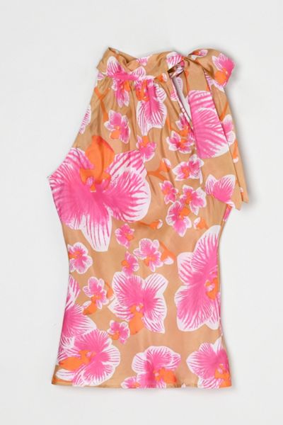 Vintage Y2k Silk Tied Halter Top