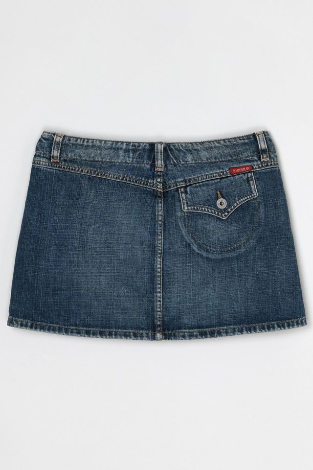 Vintage Y2k Pleated Denim Micro Mini Skirt #1