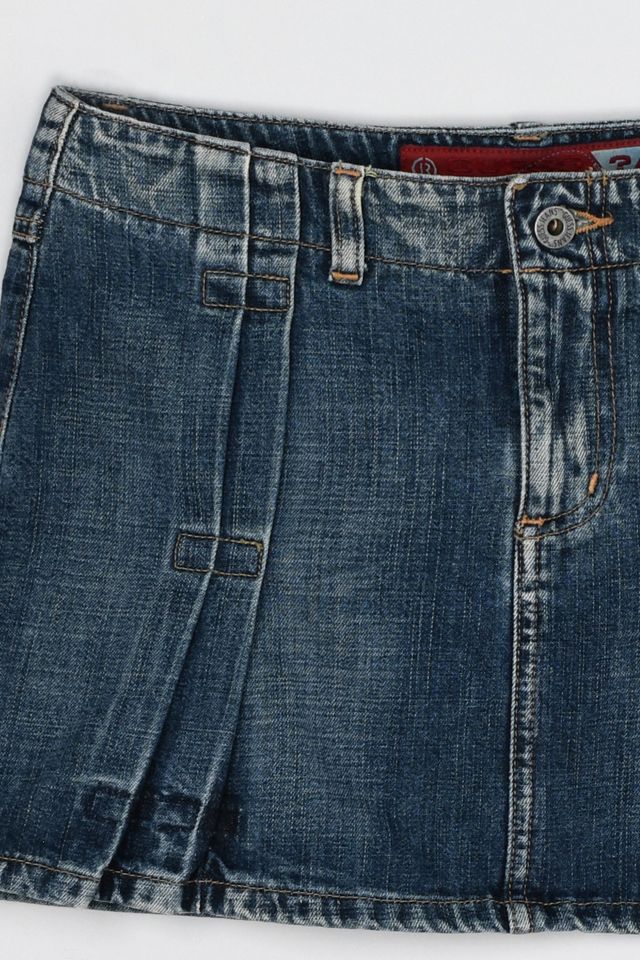 Vintage Y2k Pleated Denim Micro Mini Skirt #2