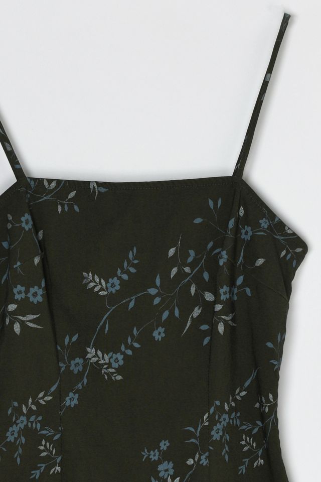 Vintage Y2k Dark Green Printed Mini Dress #2