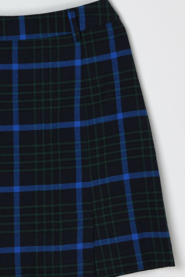 Vintage 90s Esprit Dark Blue Plaid Mini Skirt #3
