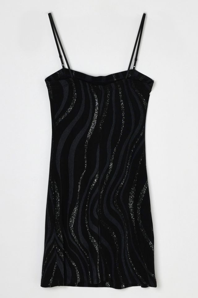 Vintage Y2k Glittered Black Mini Dress #1
