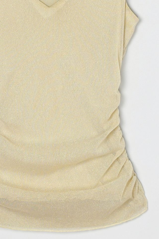 Vintage Y2k Ruched Layered Shimmery Top #3