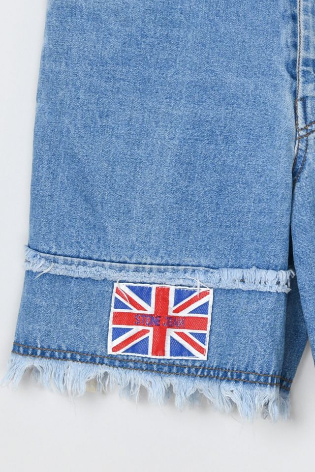 Vintage Y2k High Waisted Denim Shorts with Flag Patch #2