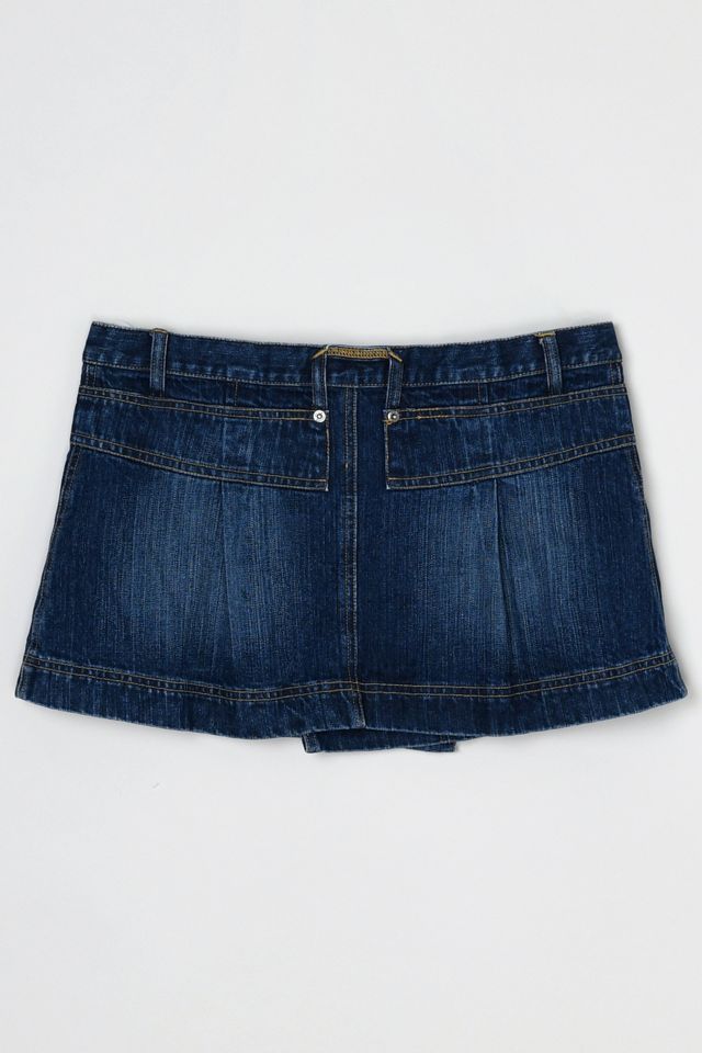 Vintage Y2k Low-Rise Paneled Denim Wrap Mini Skirt #1