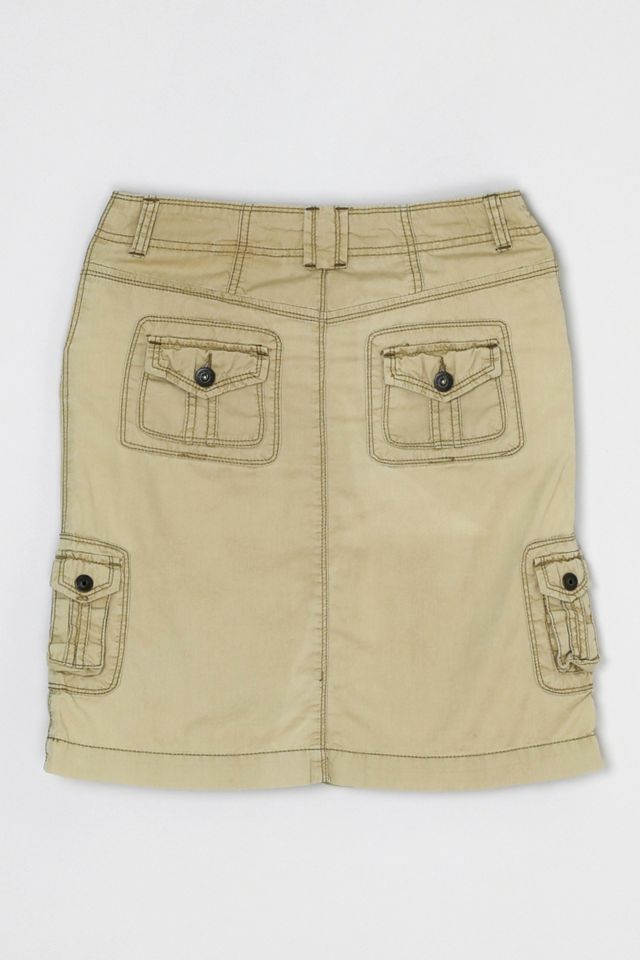 Vintage Y2k Contrast-Stitched Cargo Mini Skirt with Tie #1