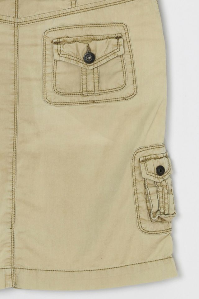 Vintage Y2k Contrast-Stitched Cargo Mini Skirt with Tie #3