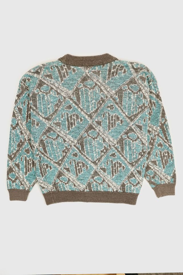 Vintage Pattern Knit Cardigan Sweater #1