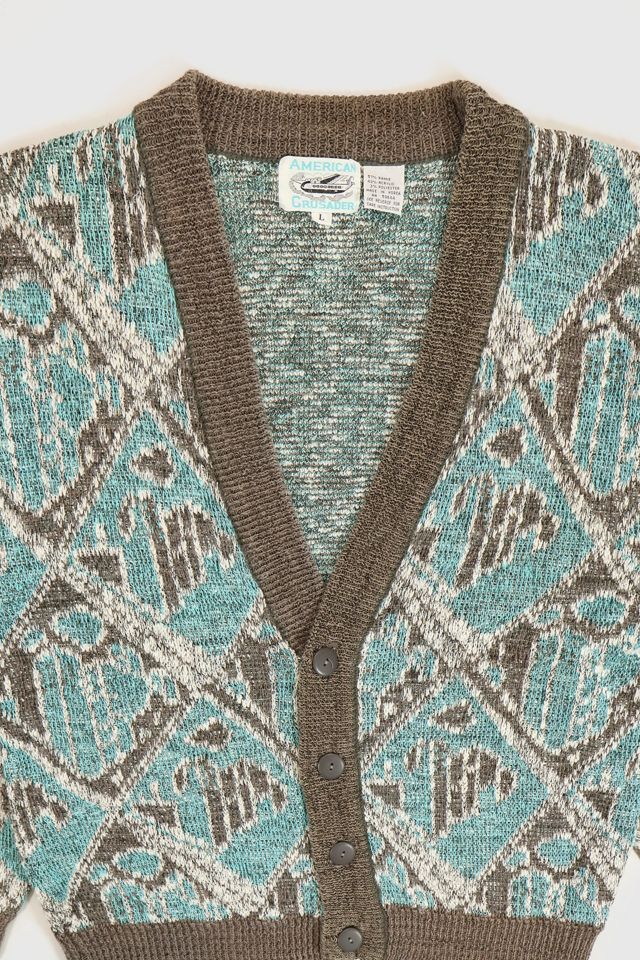 Vintage Pattern Knit Cardigan Sweater #2
