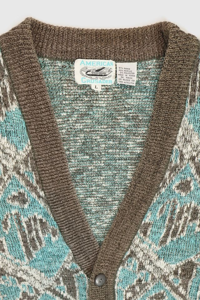 Vintage Pattern Knit Cardigan Sweater #3