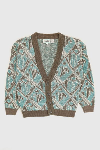 Vintage Pattern Knit Cardigan Sweater