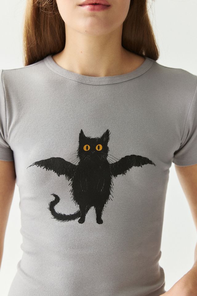 Bat Cat Graphic Cotton Slim Tee #1