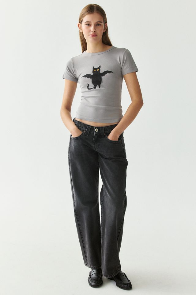Bat Cat Graphic Cotton Slim Tee #2