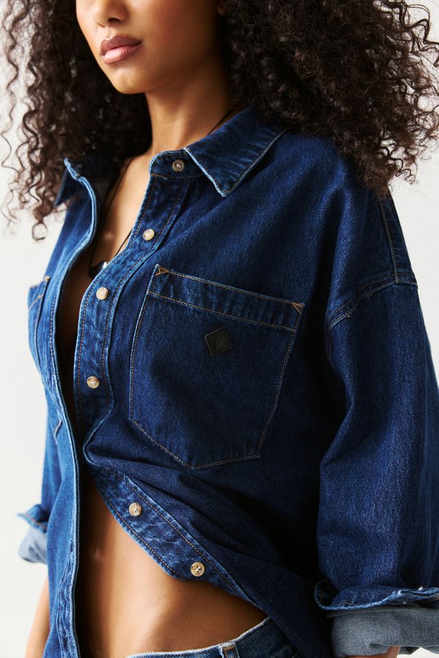 Abrand Tavi Oversized Denim Button-Down Shirt #3