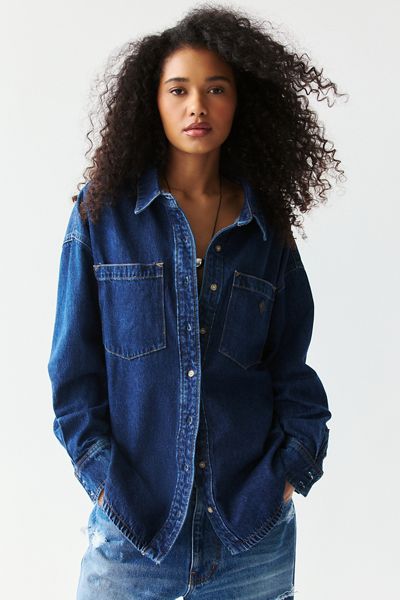 Abrand Tavi Oversized Denim Button-Down Shirt