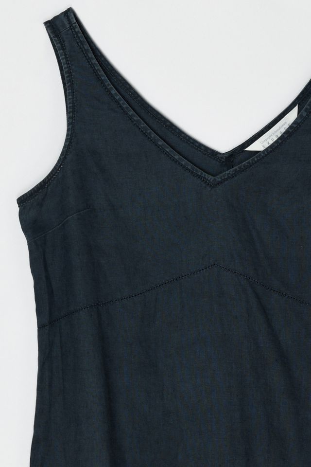Vintage 90s Black Linen Mini Dress #2