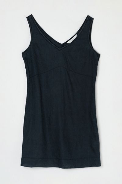 Vintage 90s Black Linen Mini Dress