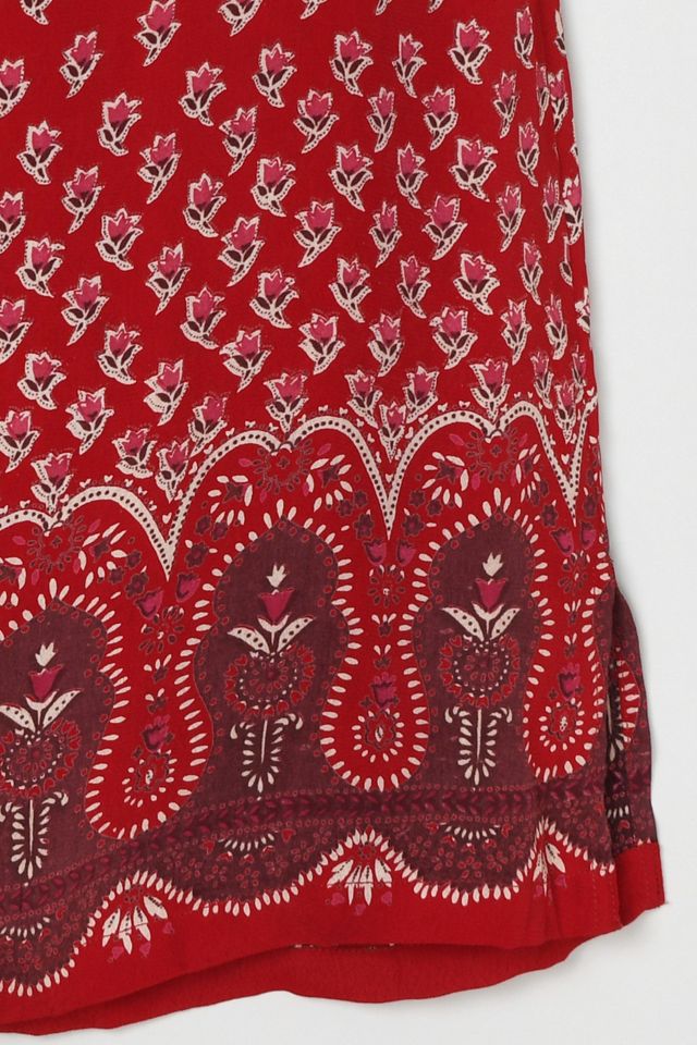 Vintage Y2k Red Printed Midi Dress #3