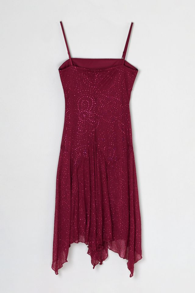Vintage Y2k Dark Pink Glittered Mini Dress #1