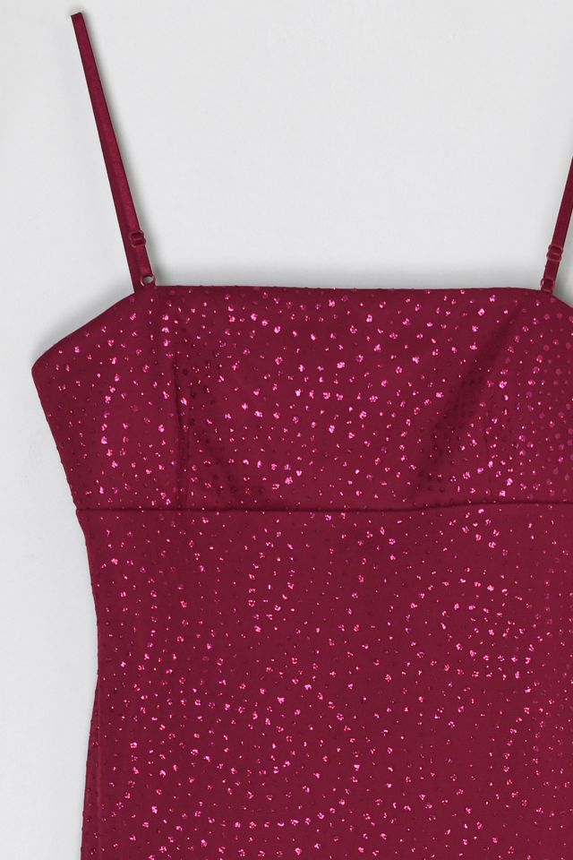 Vintage Y2k Dark Pink Glittered Mini Dress #2