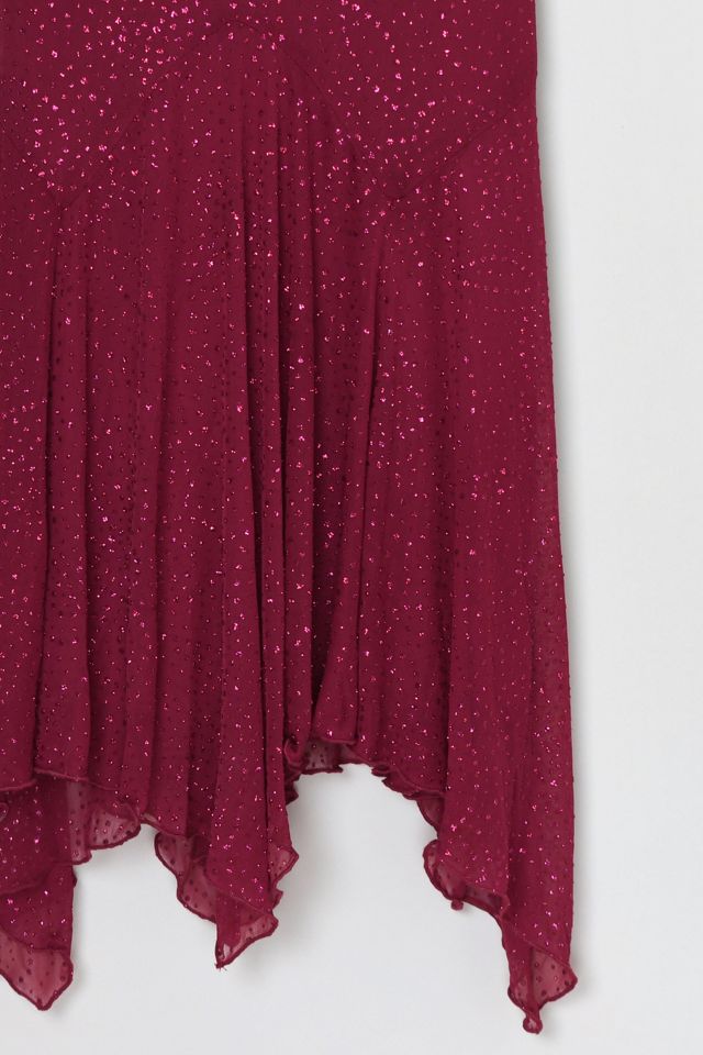Vintage Y2k Dark Pink Glittered Mini Dress #3