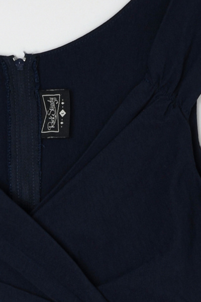 Vintage Y2k Navy Blue Ruched Midi Dress